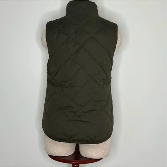 Blue Rain Olive Quilted Vest with Gold Hardware and Front Pockets Size Small - Picture 2 of 6